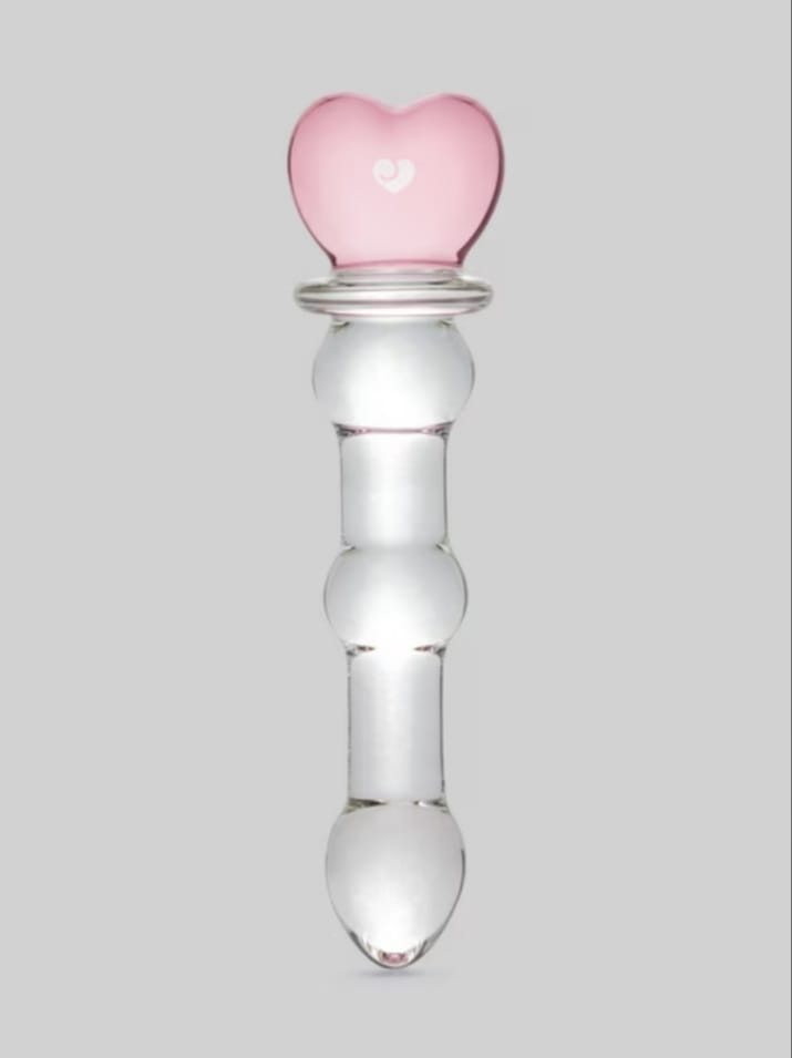 Lovehoney Beaded Heart Sensual Glass Dildo 6 Inch